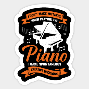 Funny Piano Player Music Pianist Gift Sticker